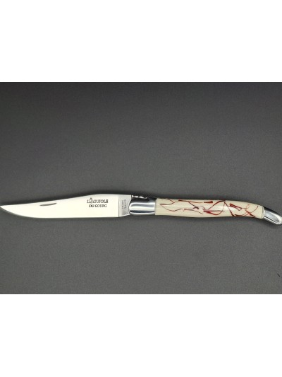 Couteau Laguiole 12cm pliant Le Safranier avec inclusion pistils de safran
