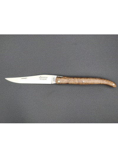 Couteau Laguiole pliant 12cm en loupe de châtaignier