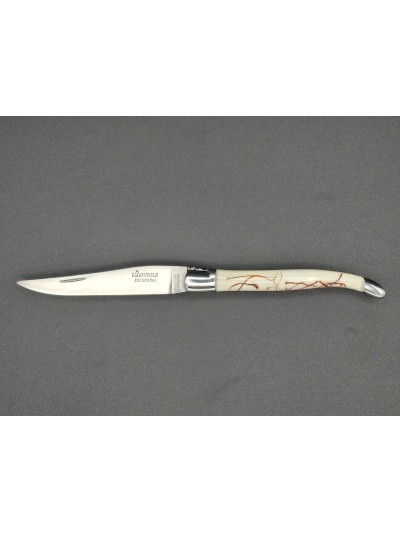 Couteau Laguiole pliant 10cm Le Safranier avec inclusion pistils de safran
