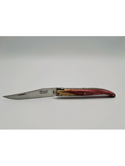 Couteau Laguiole pliant Hêtre échauffé teinté stabilisé pliant 10cm